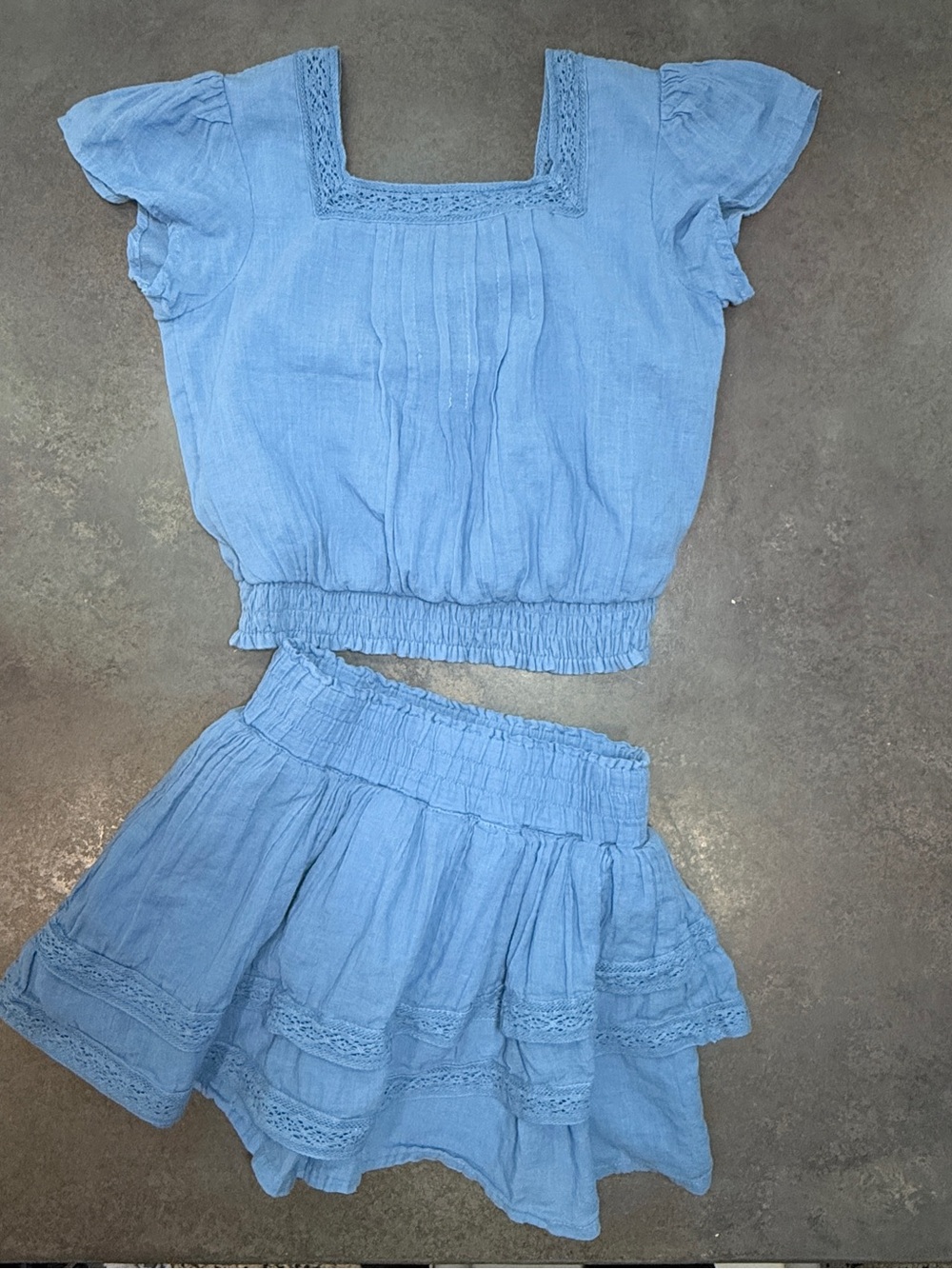 Abercrombie Kids Girls 7/8 Blue 2-Piece Skirt Set NWOT